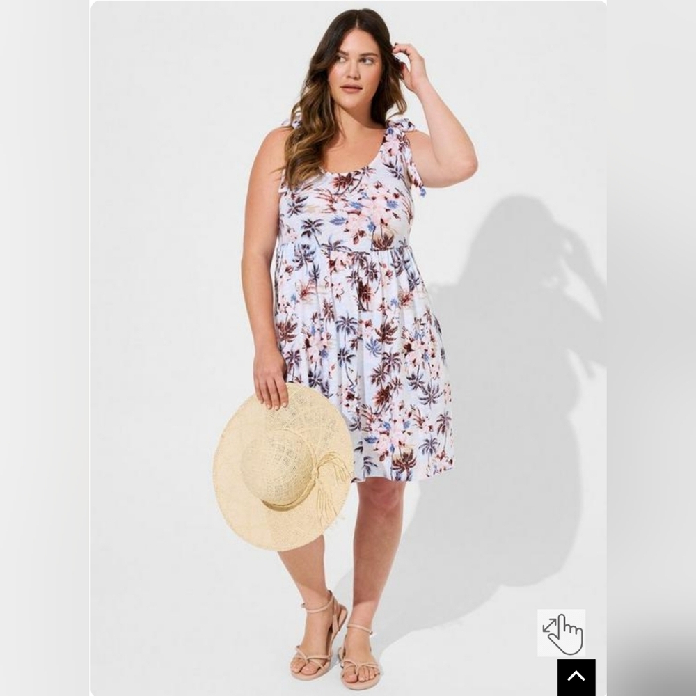 Torrid Mini Cotton Slub Tie Shoulder Beach Dress Size 2